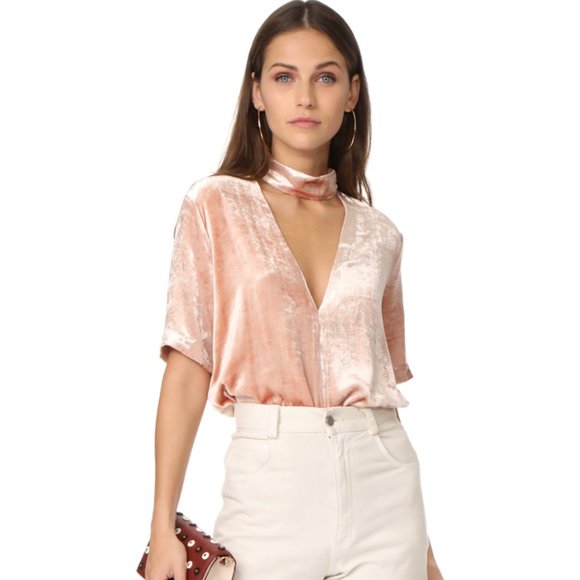 A.L.C. Blaise Velvet Choker Top - Picture 1 of 3